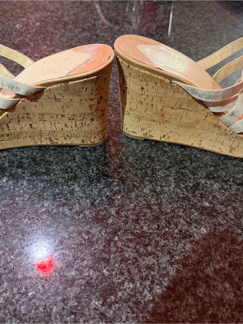 Christian Louboutin Beige Woven Strappy Sandals - Picture 3 of 5